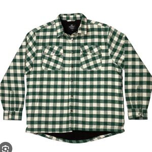 Infinity Brands Men's Cream/Green Flannel Insulated Shirt jacket ( M )